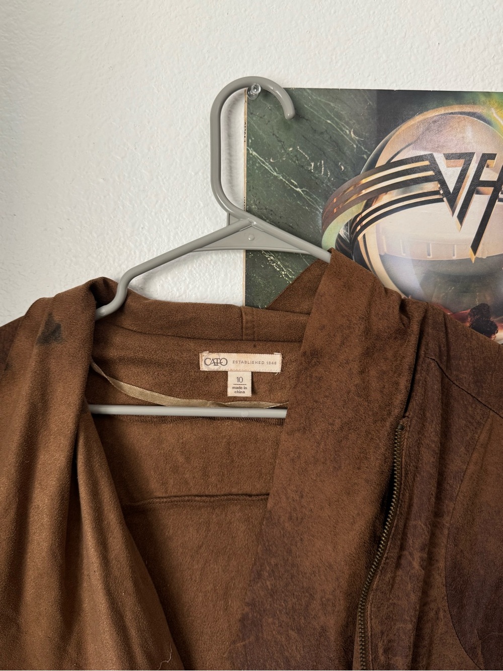 Y2K Cato Brown Suede Moto Jacket - Picture 3 of 4